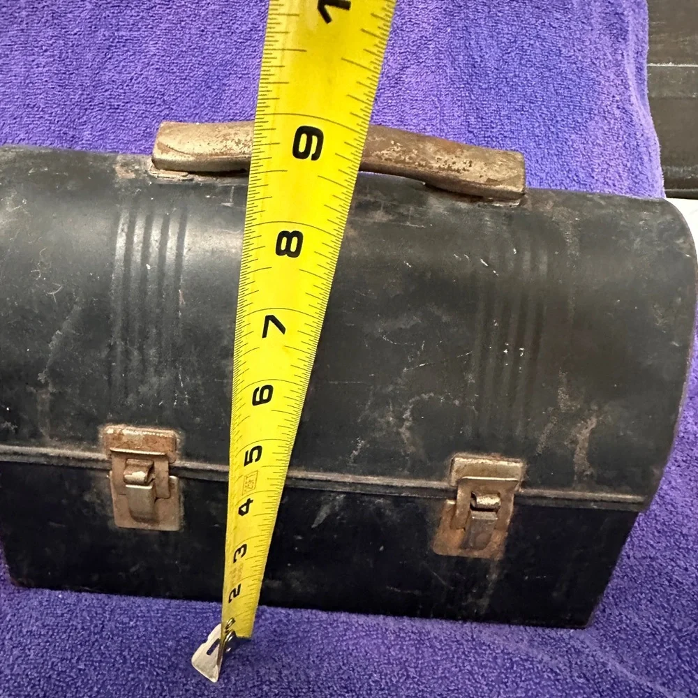 BLACK DOME METAL LUNCH BOX PAIL COAL MINERS STEEL VINTAGE